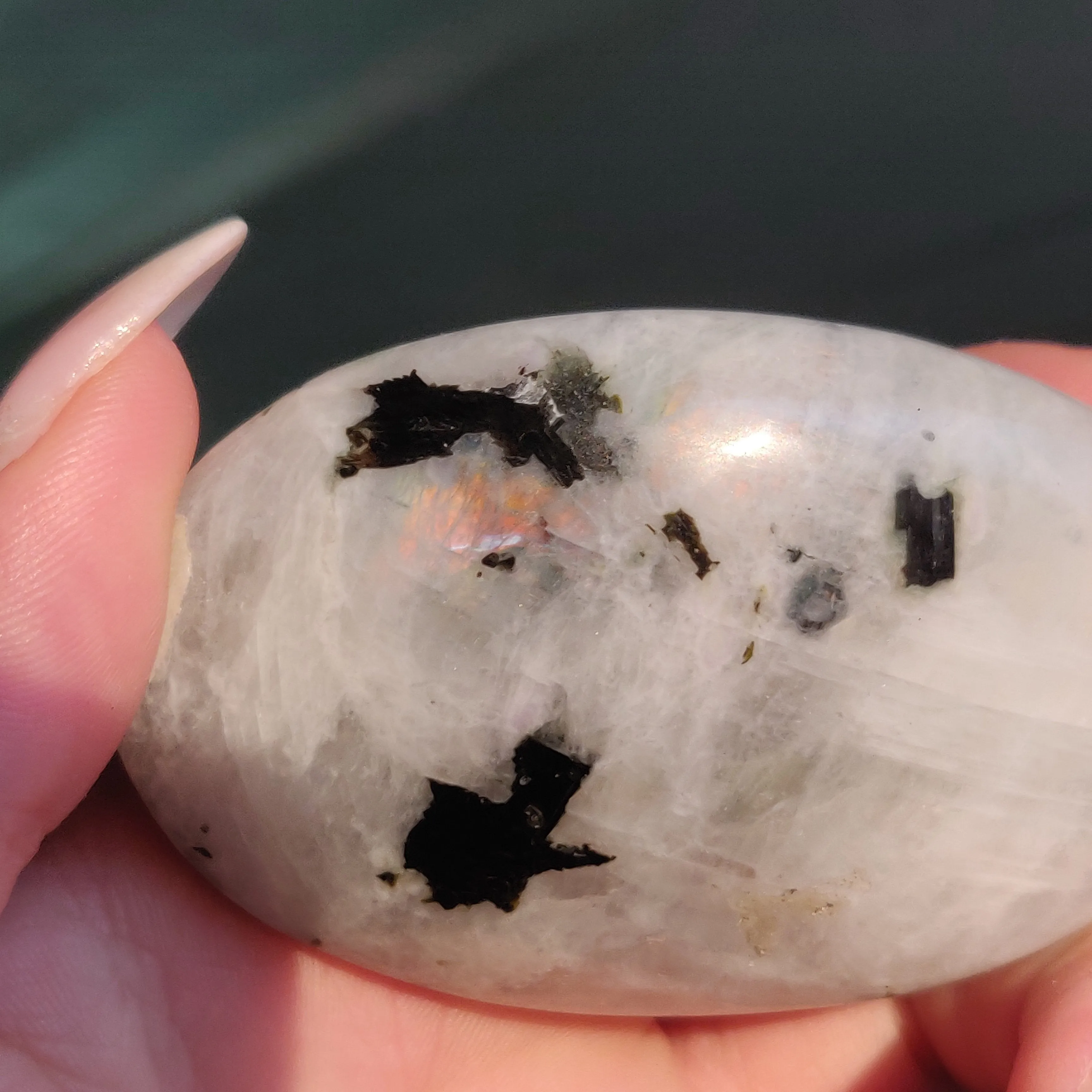 Rainbow Moonstone Palm Stone (#13)