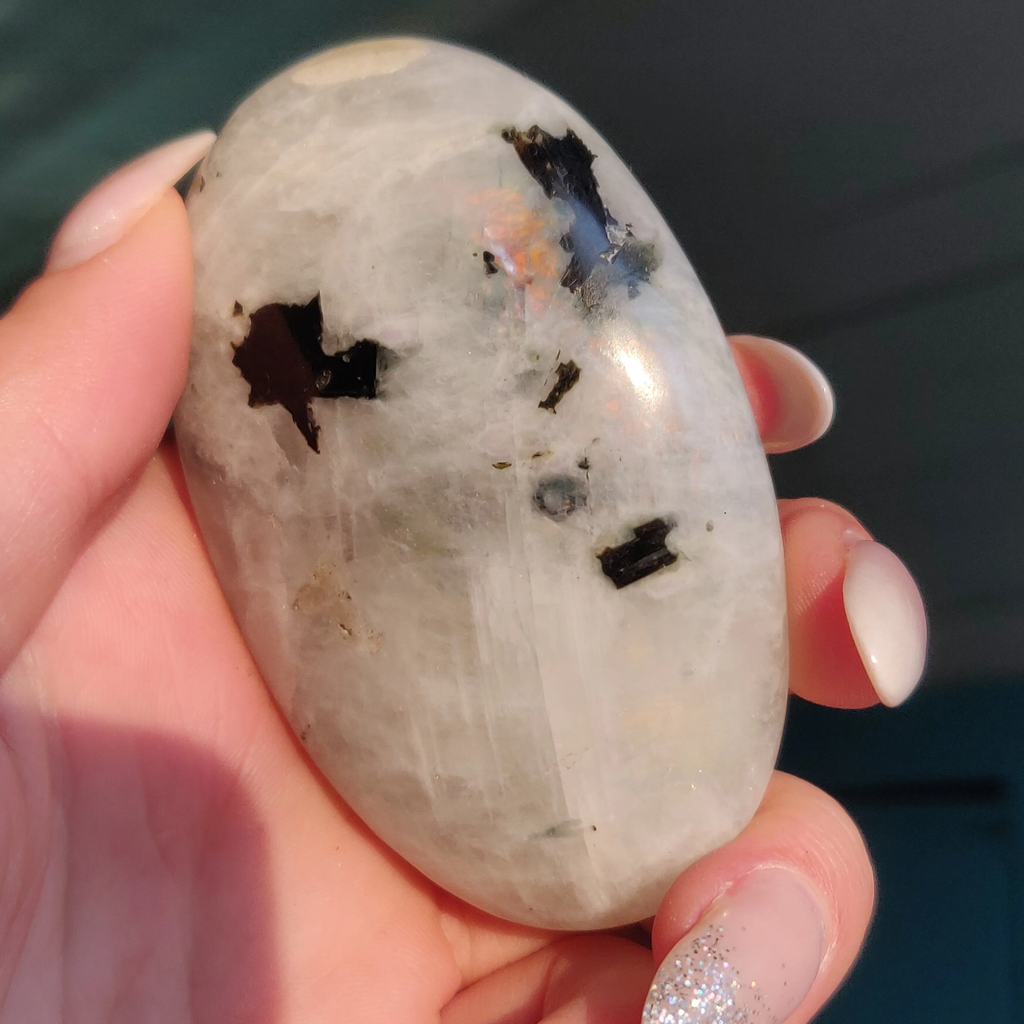 Rainbow Moonstone Palm Stone (#13)