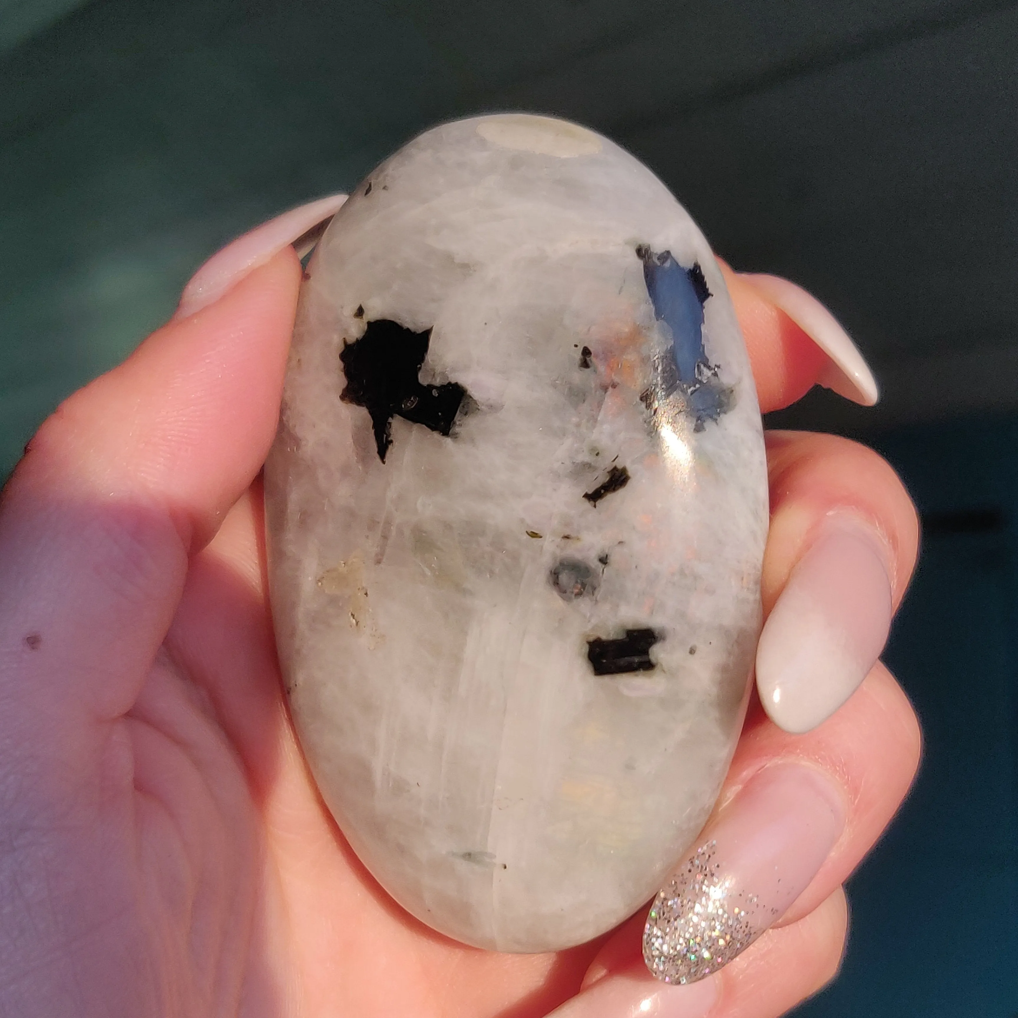 Rainbow Moonstone Palm Stone (#13)