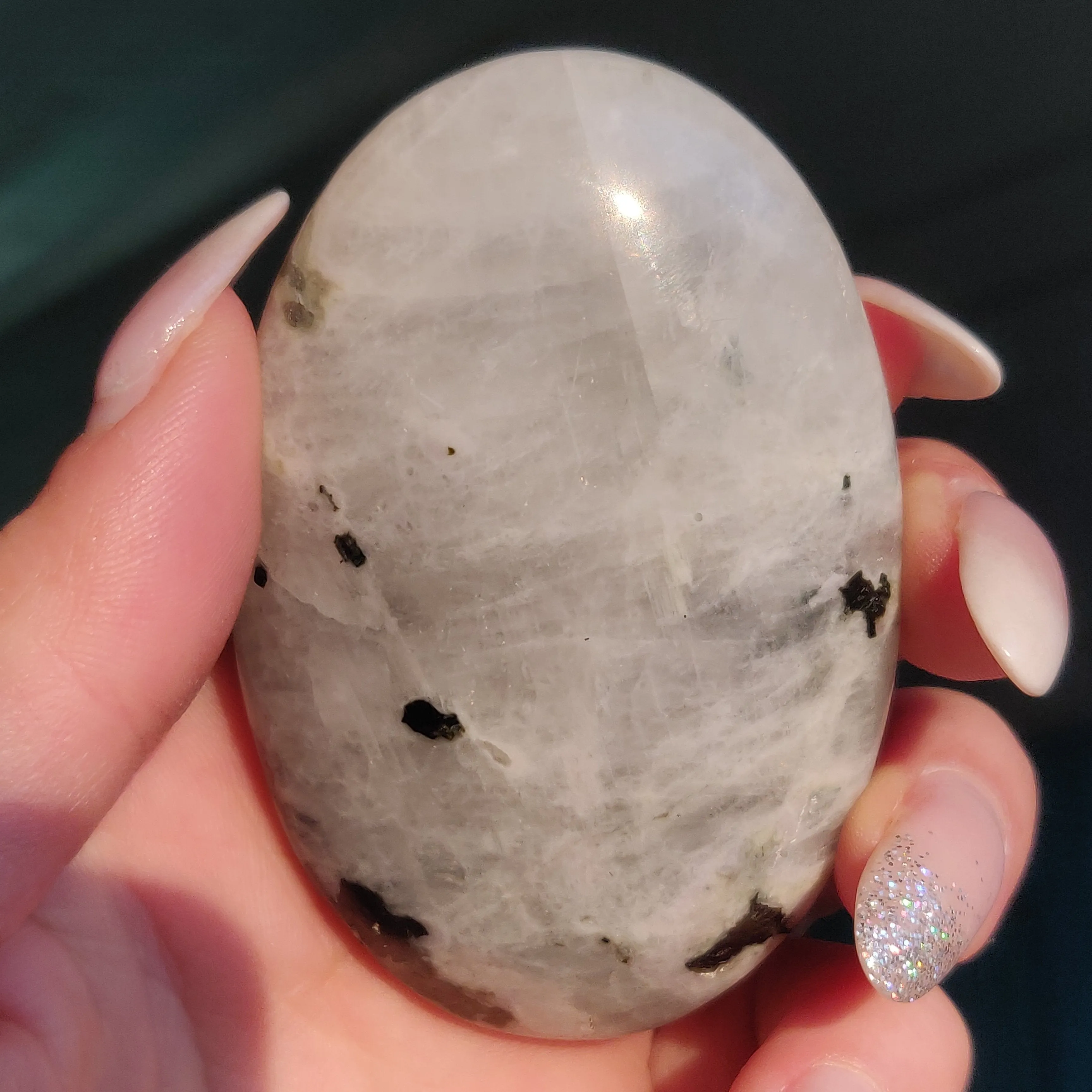 Rainbow Moonstone Palm Stone (#13)