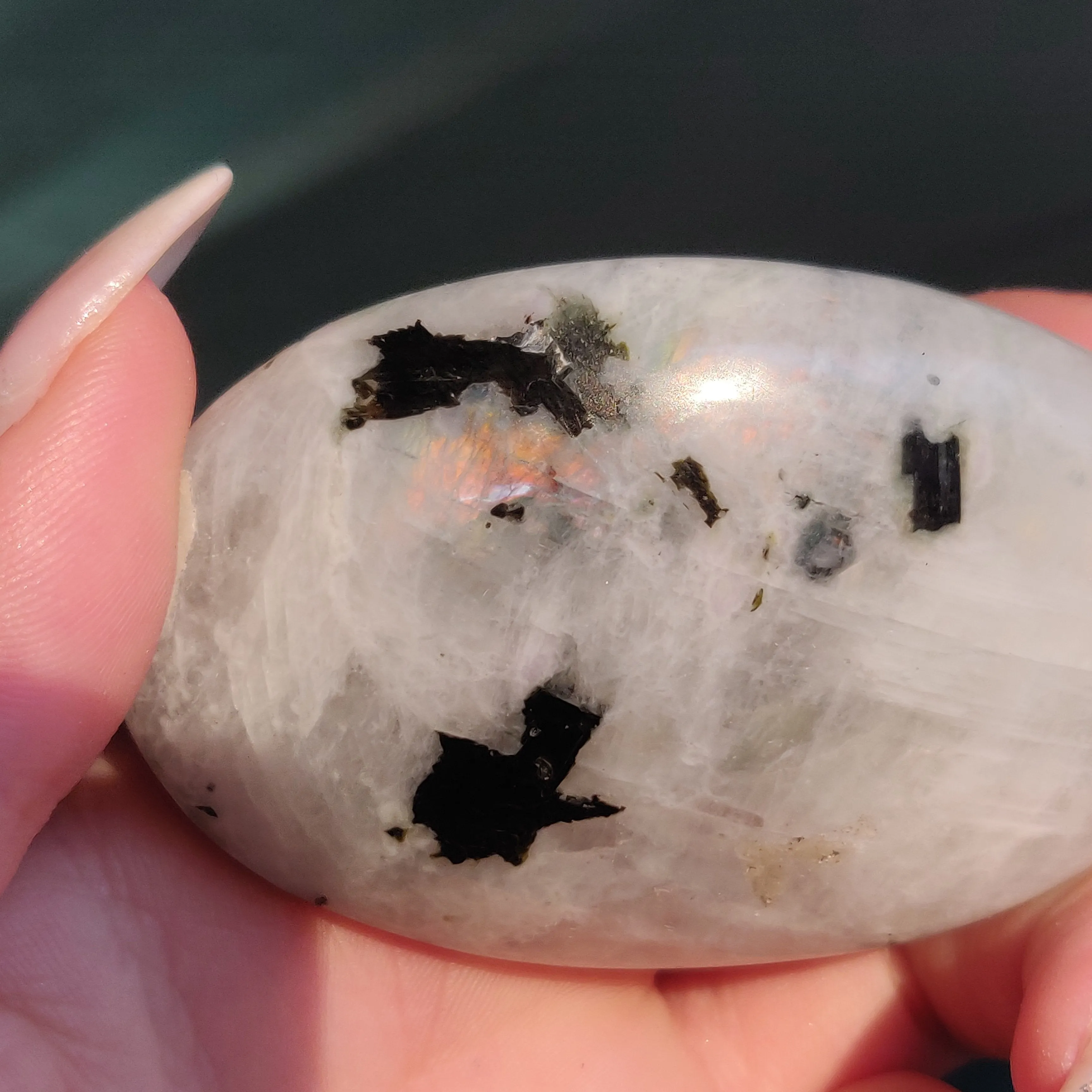 Rainbow Moonstone Palm Stone (#13)