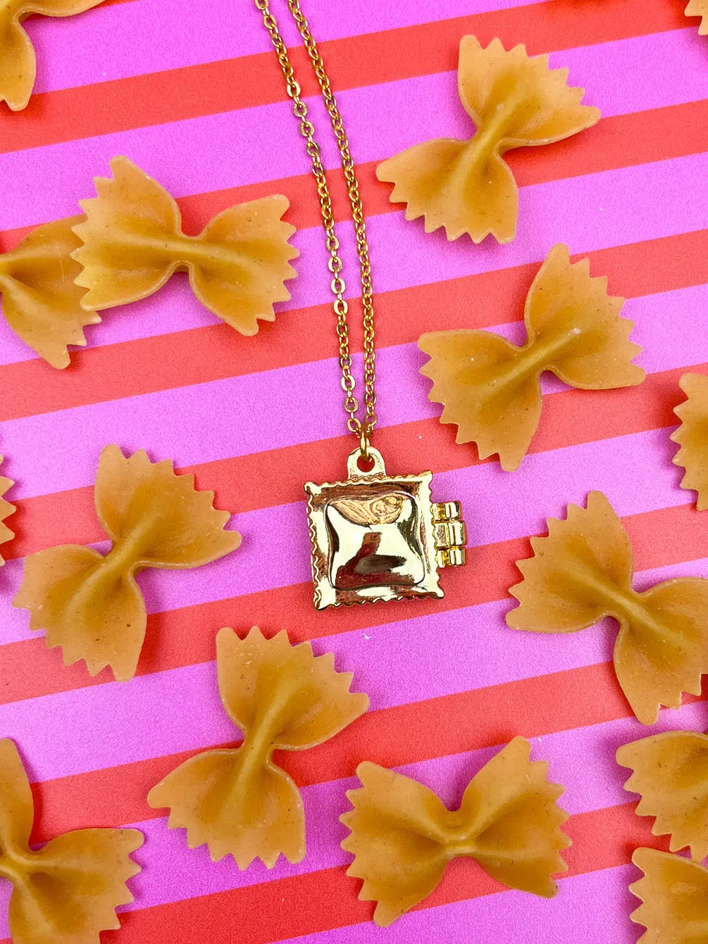 Ravioli Locket Necklace