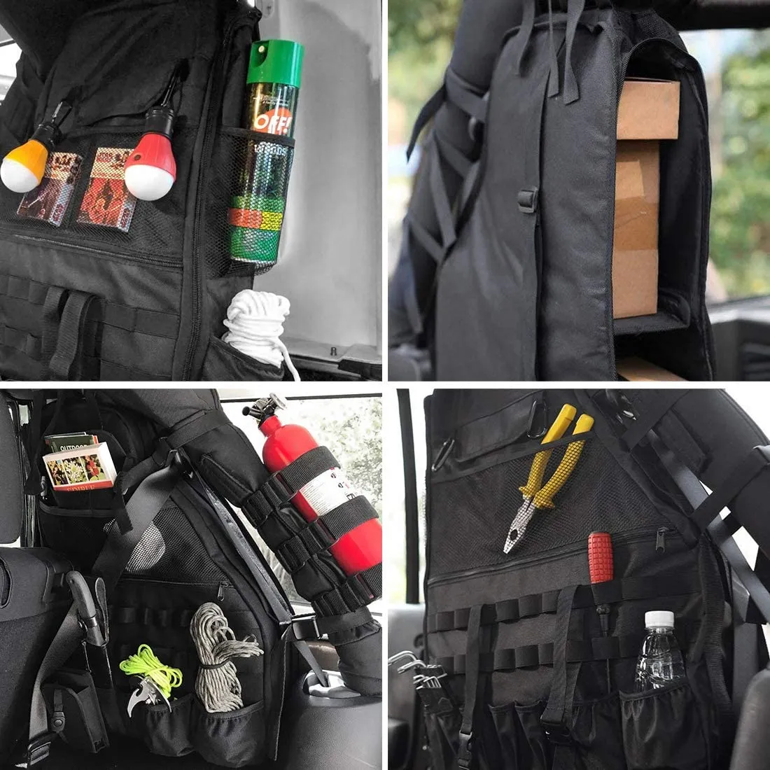 Roll Bar Storage Bag Cargo Cage for 1997-2020 Jeep Wrangler JK TJ LJ & Unlimited JL 4-Door