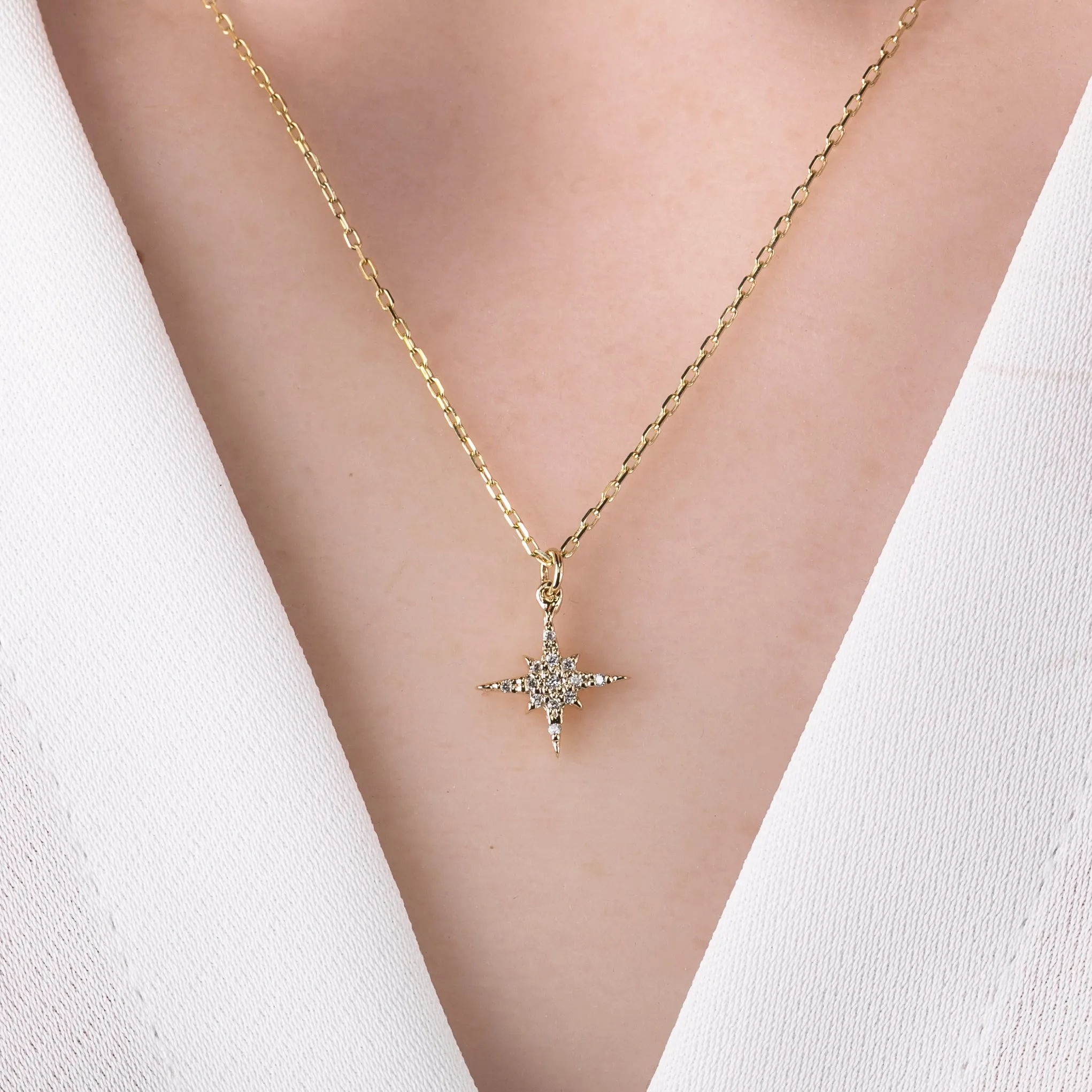 Starburst Diamond Pave Necklace (Small)