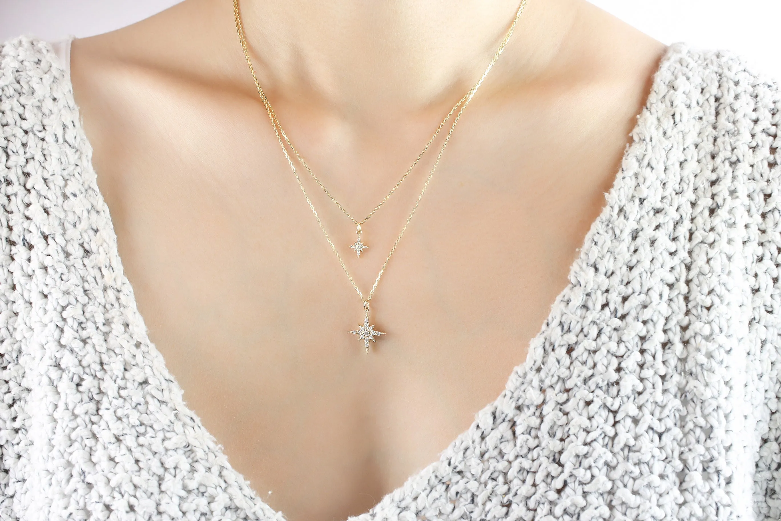 Starburst Diamond Pave Necklace (Small)