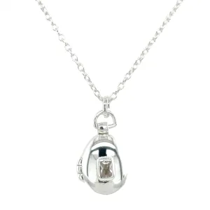 Sterling Silver Oval Locket With Cz Centre