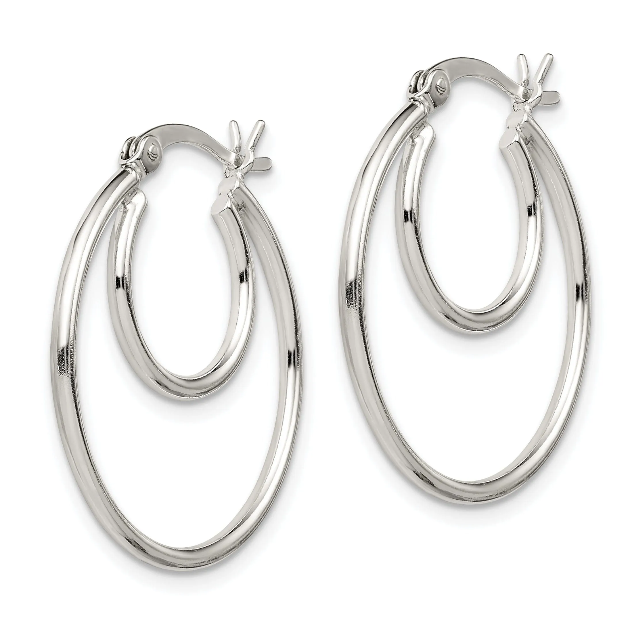 Sterling Silver Polished Hoop Earrings