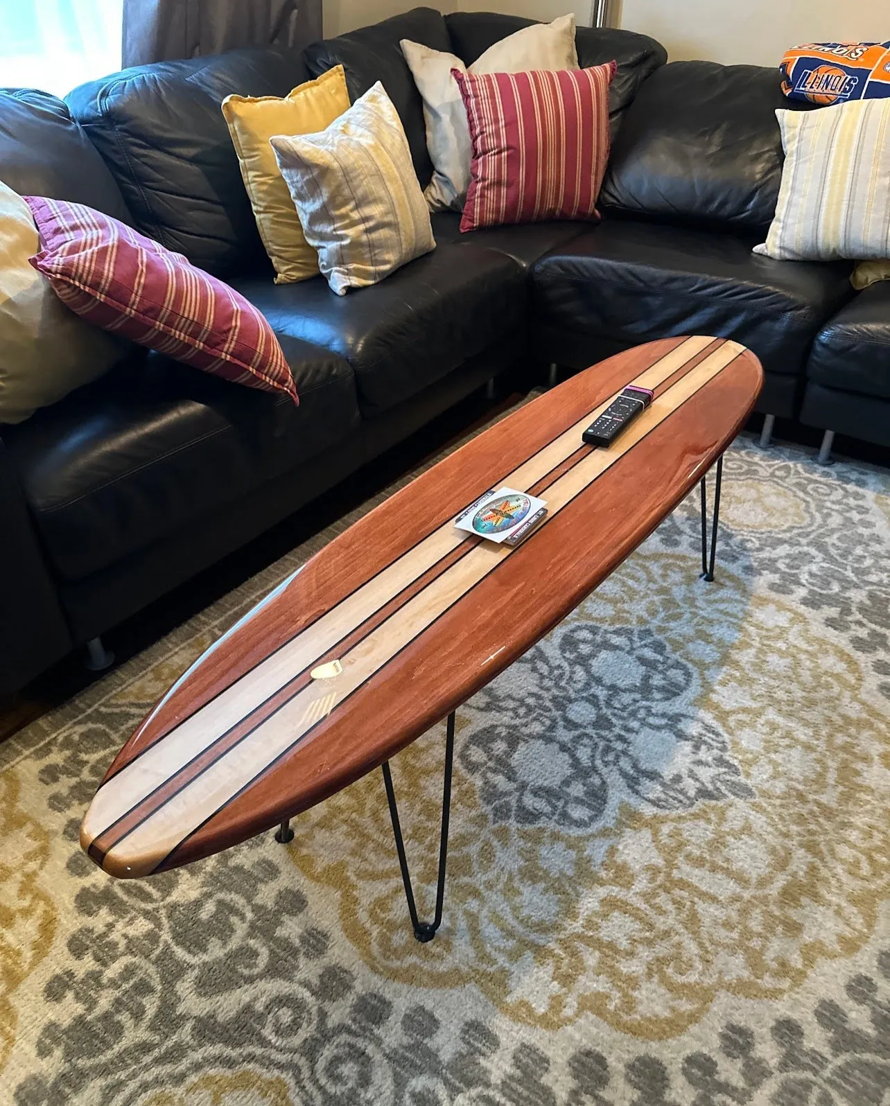 The Swell Surfboard Shaped Hightop Bar Height Table