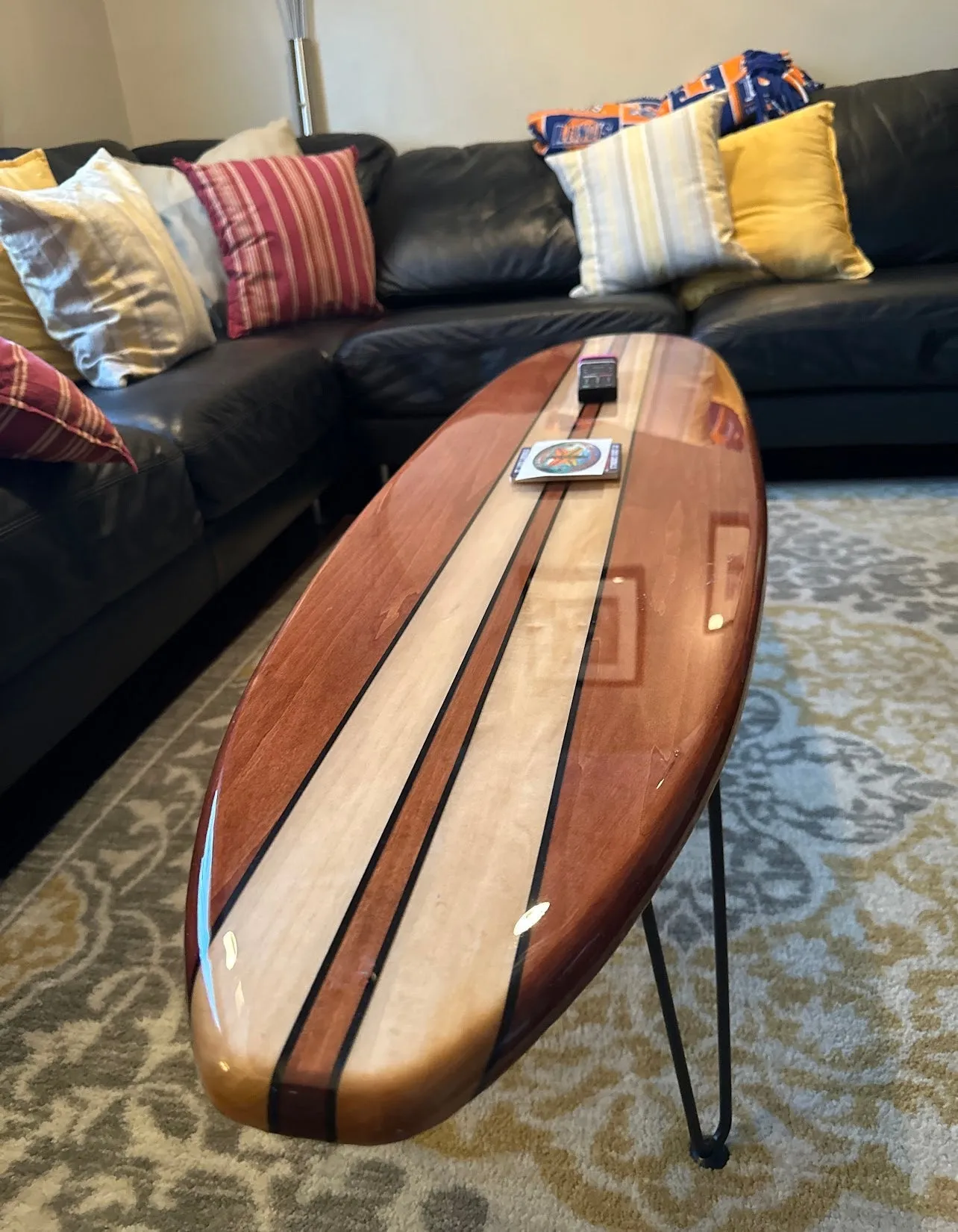 The Swell Surfboard Shaped Hightop Bar Height Table