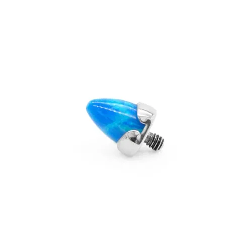 Tilum 14g-12g Internally Threaded Titanium Opal Cone Top - Price Per 1