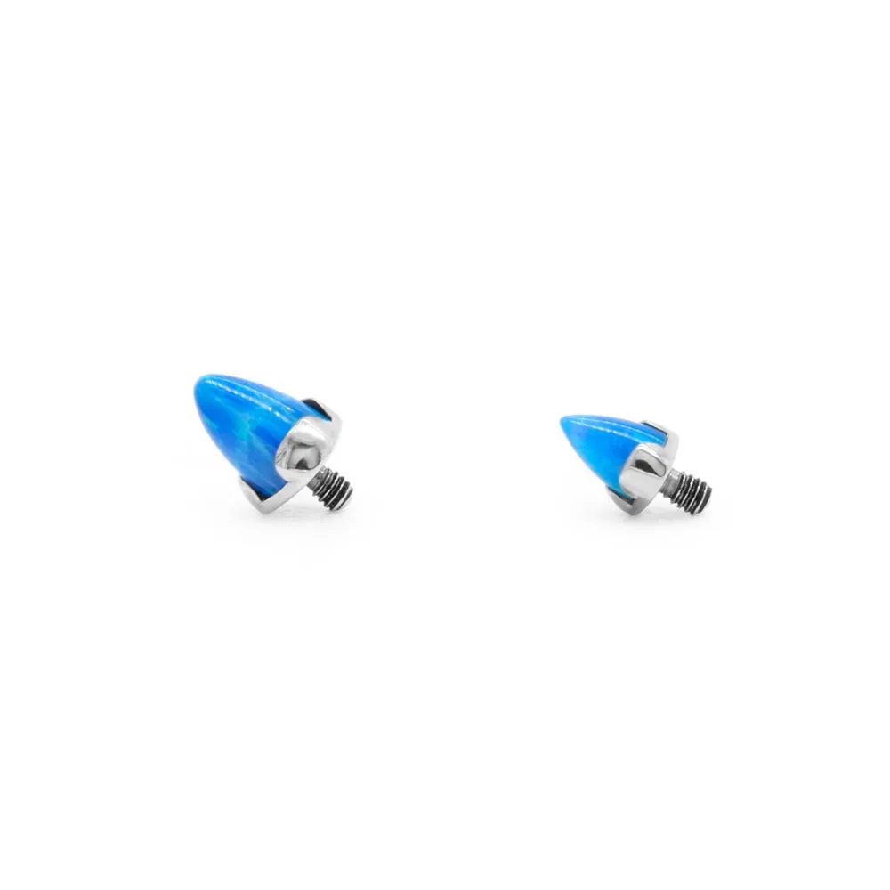 Tilum 14g-12g Internally Threaded Titanium Opal Cone Top - Price Per 1