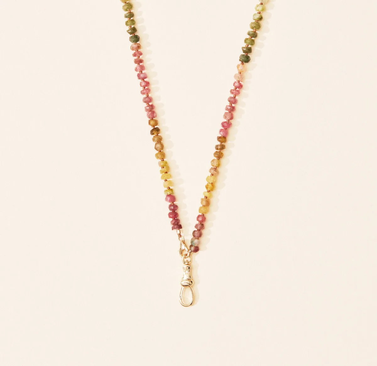 tourmaline beaded mood necklace - 10k yellow gold, tourmaline