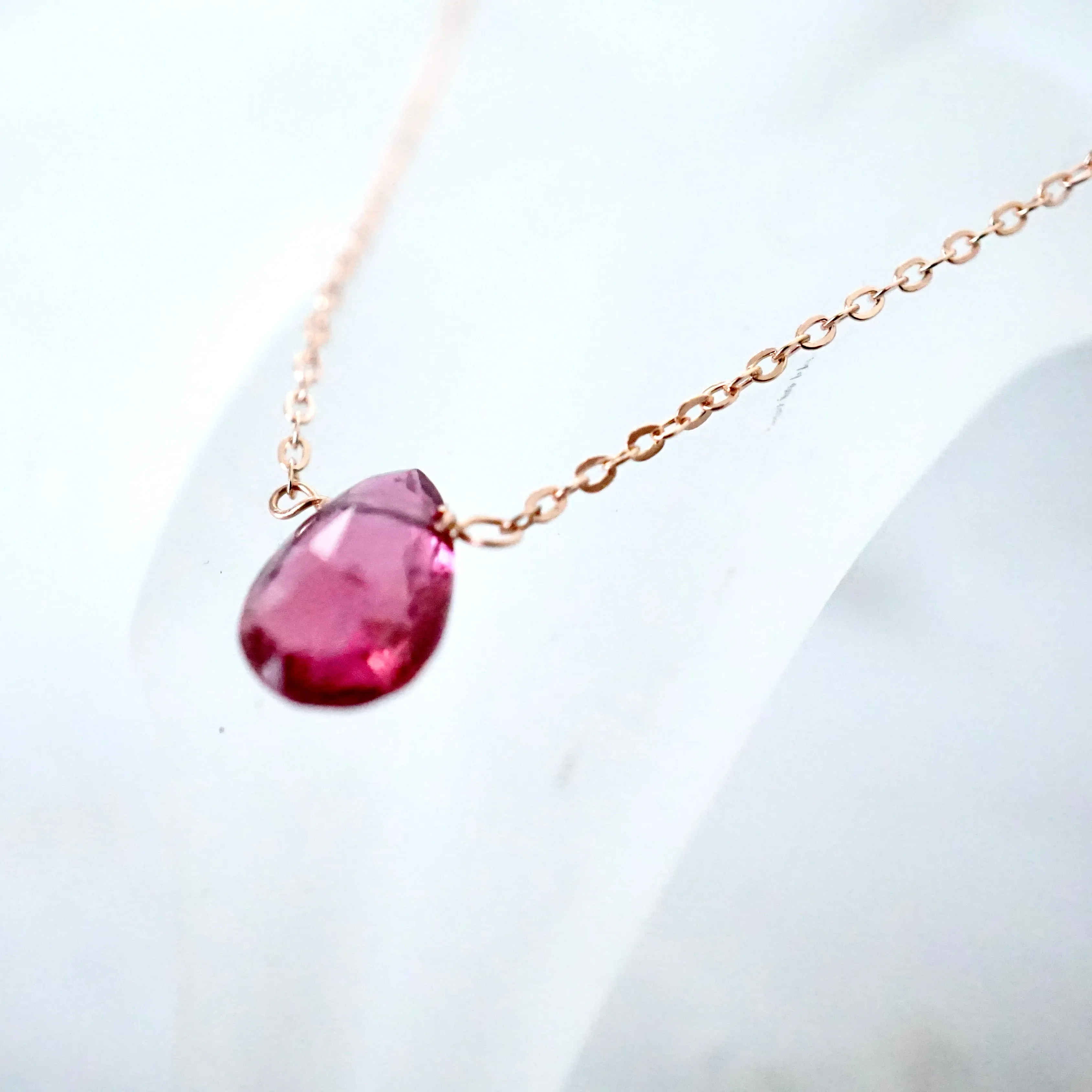 Tourmaline Necklace - October Birthstone Necklace - Pink Tourmaline Necklace