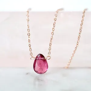 Tourmaline Necklace - October Birthstone Necklace - Pink Tourmaline Necklace