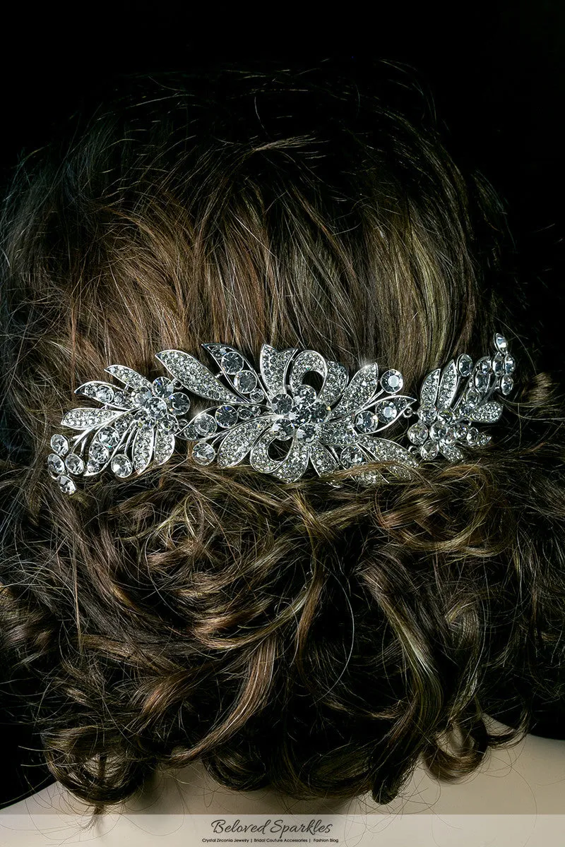 Tracey Ribbon Floral Hair Comb | Crystal