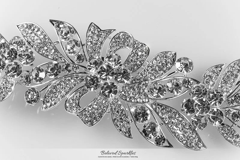 Tracey Ribbon Floral Hair Comb | Crystal