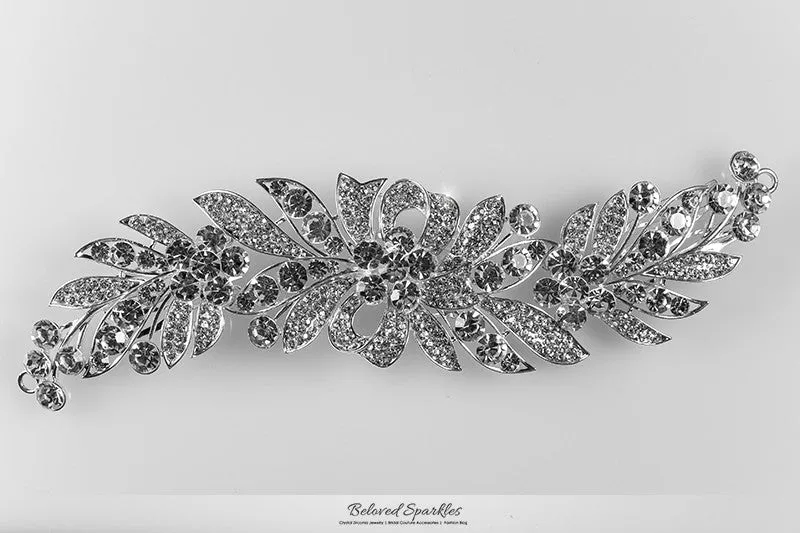 Tracey Ribbon Floral Hair Comb | Crystal