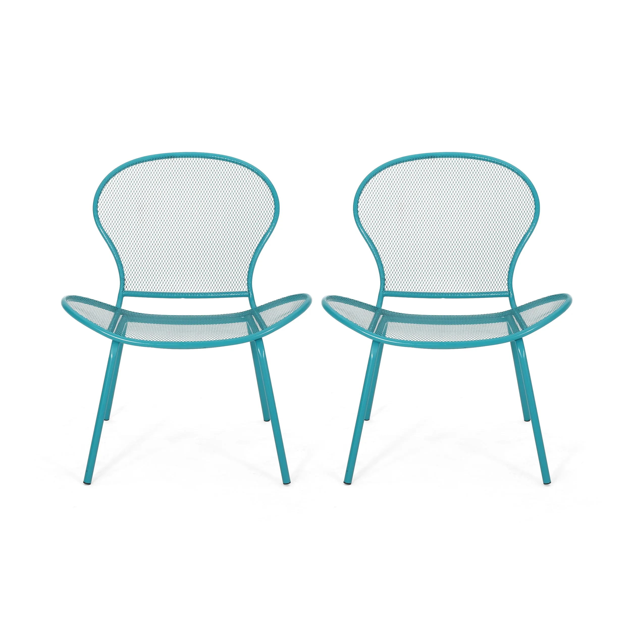 Tristian Modern Outdoor Iron Club Chair (Set of 2)