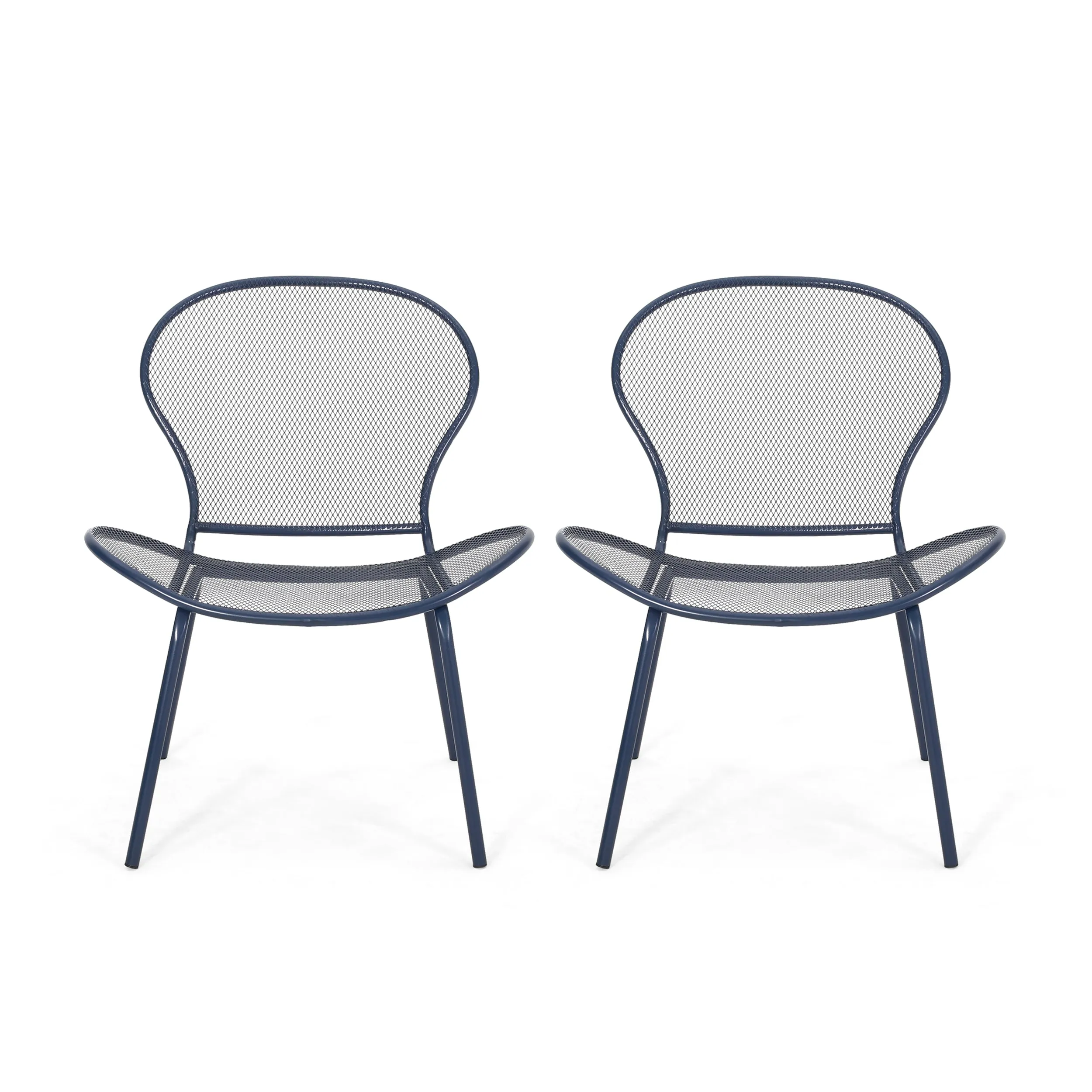 Tristian Modern Outdoor Iron Club Chair (Set of 2)