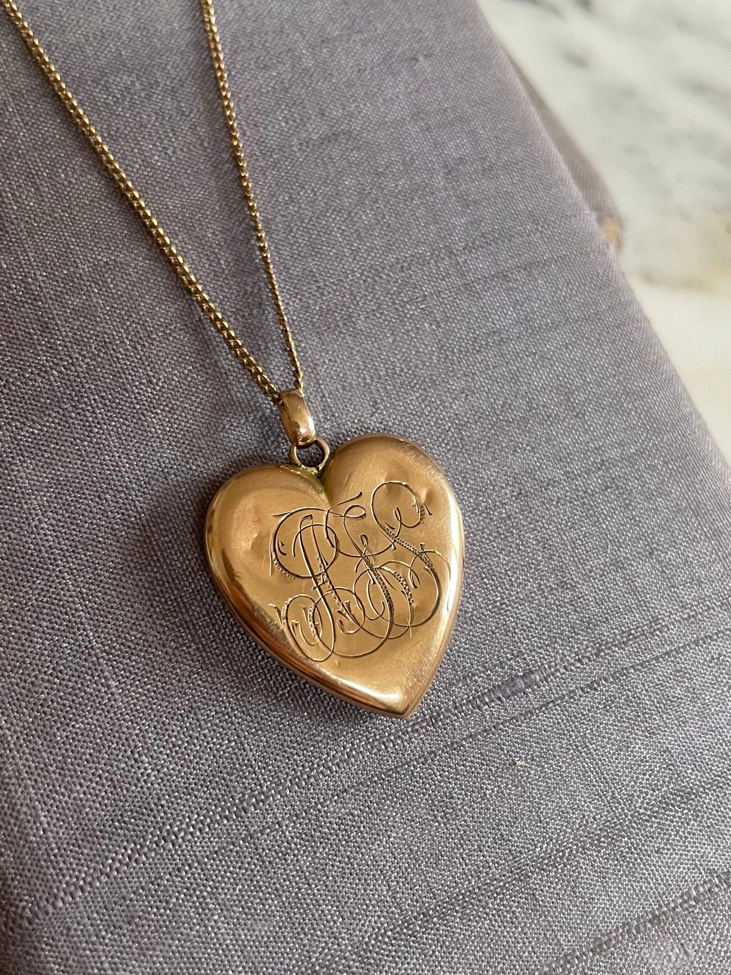 Victorian Rose Gold Monogram Locket