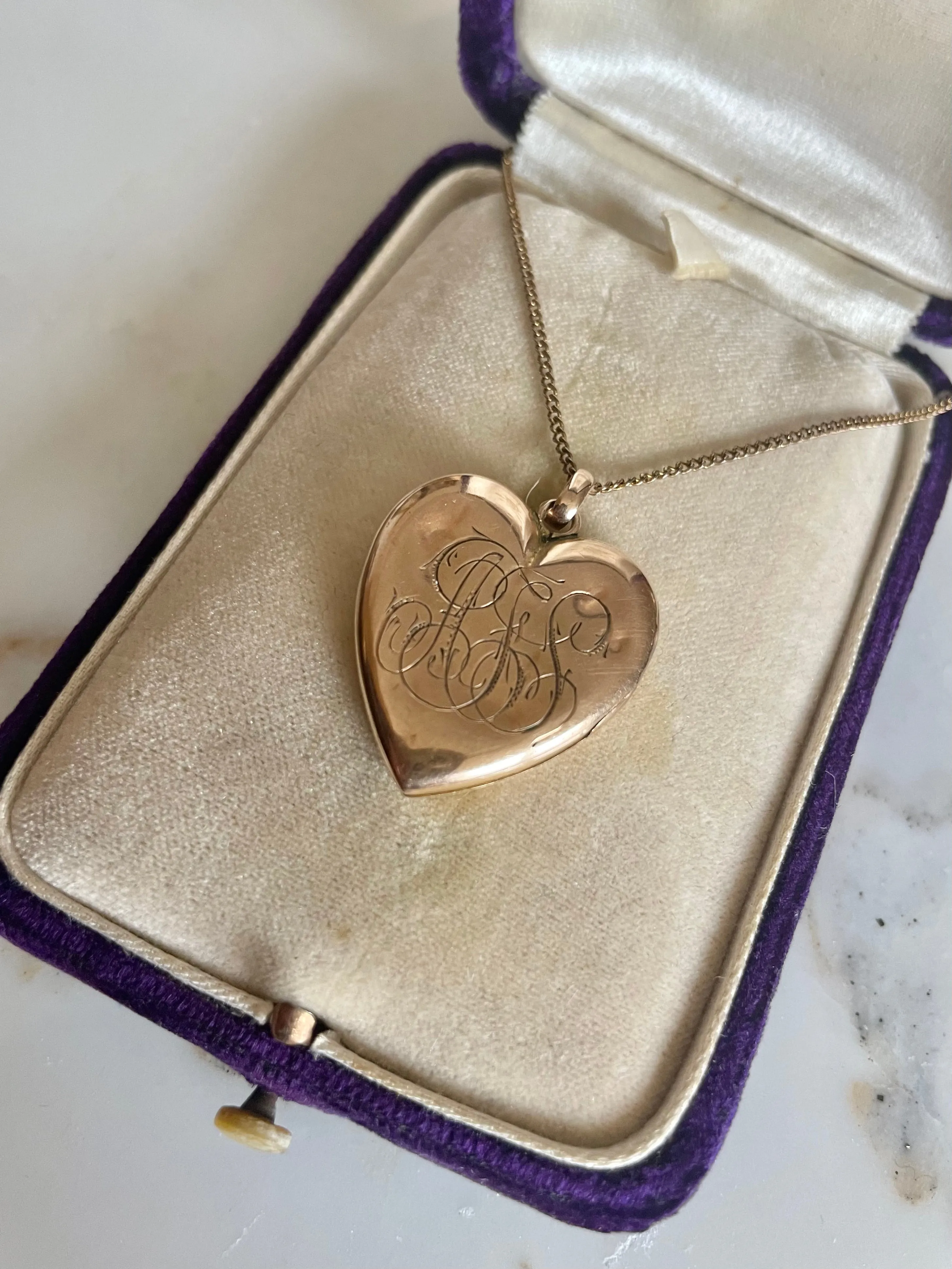 Victorian Rose Gold Monogram Locket