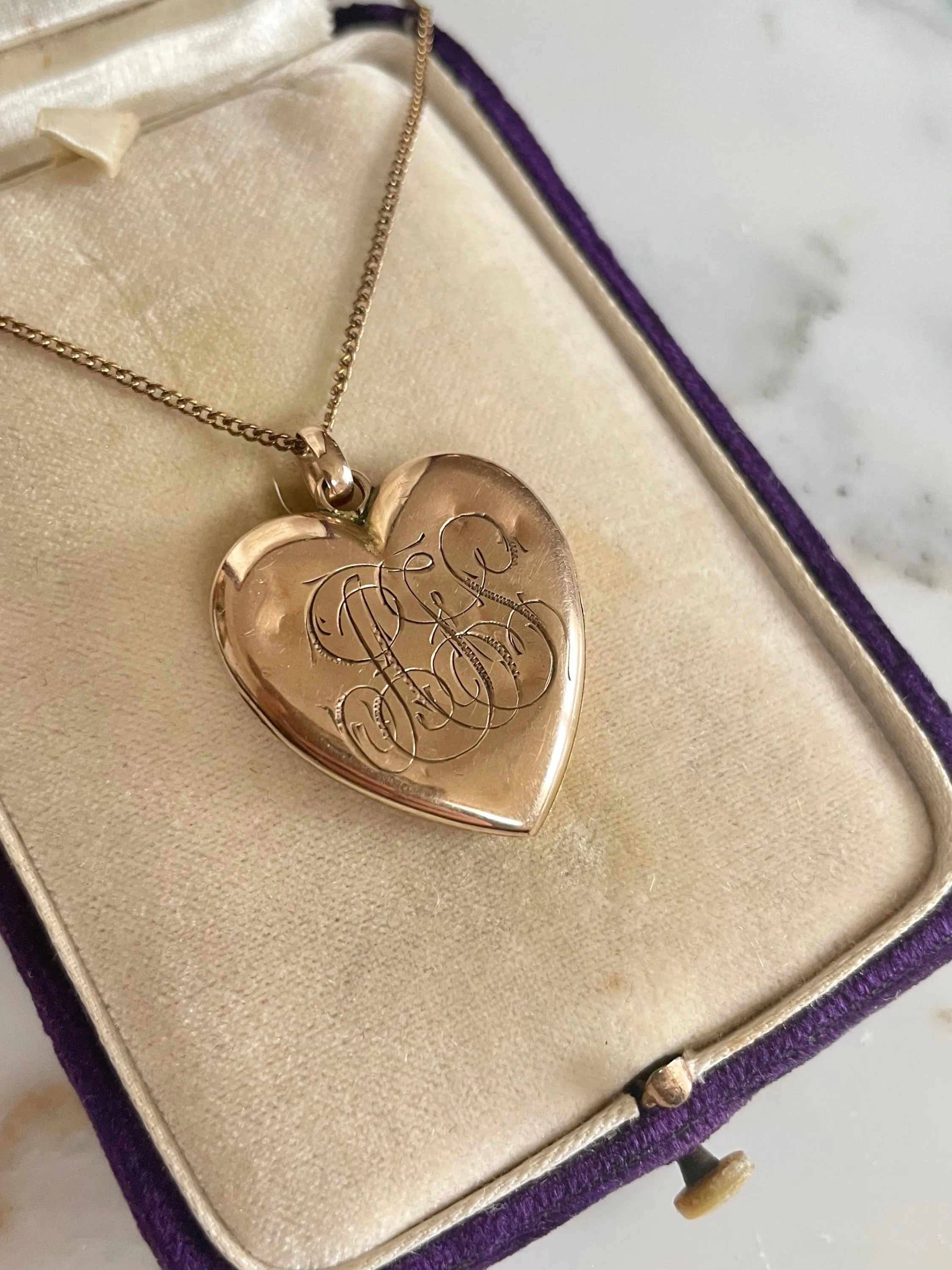 Victorian Rose Gold Monogram Locket