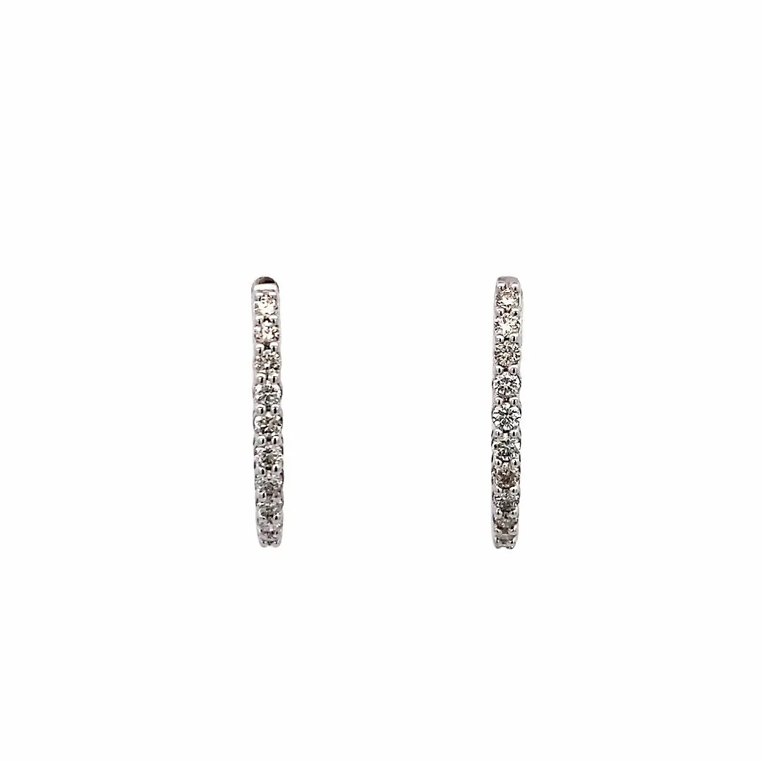 White Gold 1/2 CTW Diamond Hoop Earrings