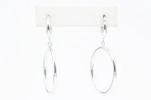 White Gold Double Hoop Earrings