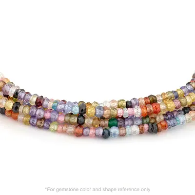 'Wrap' Gemstone Mini Hammered Disc Station Necklace